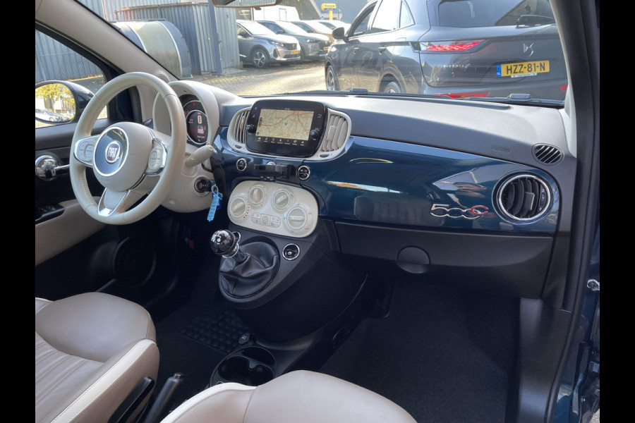 Fiat 500C 86pk Lounge (Navigatie - Leder - Stoelverwarming - Apple Carplay - Airco - Cruise Controle - 15"velgen)
