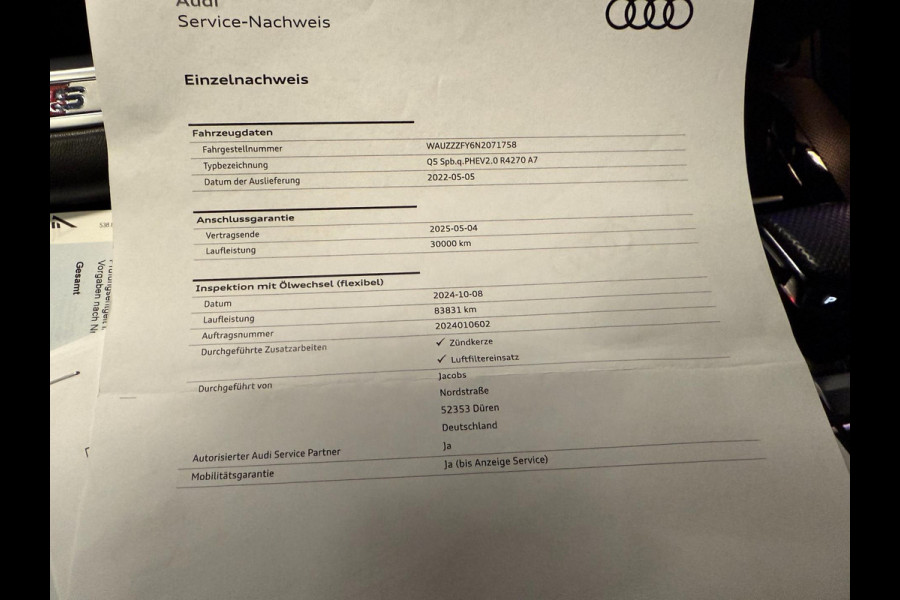 Audi Q5 Sportback 55 TFSI e SQ5 22'' 367PK BLACK-LINE H-UP/B&O/V-COCKPIT/DAB/SFEERVERLICHTING///