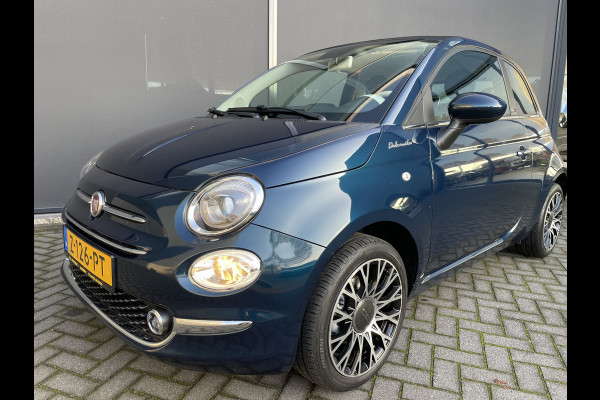 Fiat 500 1.0 Hybrid Airco - Cruise control - Parkeersensoren achter - Open dak - Bluetooth - Navigatiesysteem - Mistlampen voor - Stuur multifunctioneel - Elektrische ramen voor - Stuur leder - Licht metalen vel