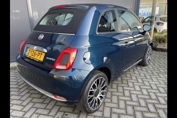 Fiat 500 1.0 Hybrid Airco - Cruise control - Parkeersensoren achter - Open dak - Bluetooth - Navigatiesysteem - Mistlampen voor - Stuur multifunctioneel - Elektrische ramen voor - Stuur leder - Licht metalen vel