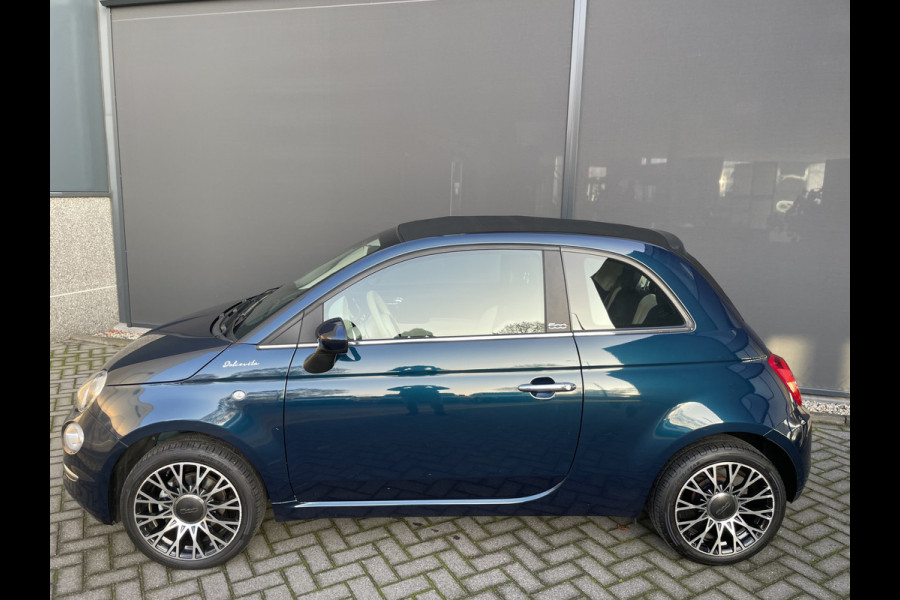 Fiat 500 1.0 Hybrid Airco - Cruise control - Parkeersensoren achter - Open dak - Bluetooth - Navigatiesysteem - Mistlampen voor - Stuur multifunctioneel - Elektrische ramen voor - Stuur leder - Licht metalen vel