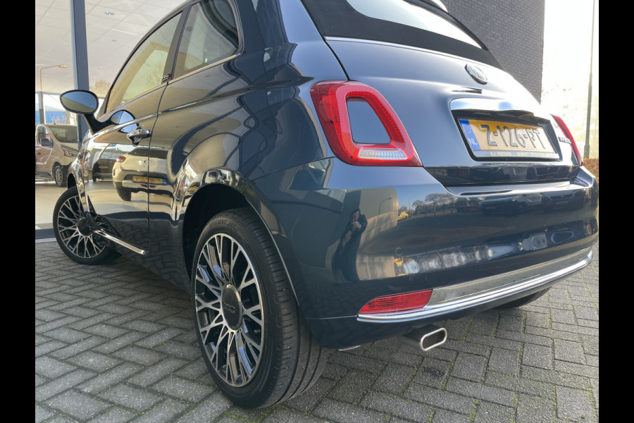 Fiat 500 1.0 Hybrid Airco - Cruise control - Parkeersensoren achter - Open dak - Bluetooth - Navigatiesysteem - Mistlampen voor - Stuur multifunctioneel - Elektrische ramen voor - Stuur leder - Licht metalen vel