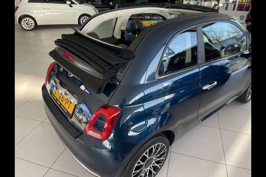 Fiat 500 1.0 Hybrid Airco - Cruise control - Parkeersensoren achter - Open dak - Bluetooth - Navigatiesysteem - Mistlampen voor - Stuur multifunctioneel - Elektrische ramen voor - Stuur leder - Licht metalen vel