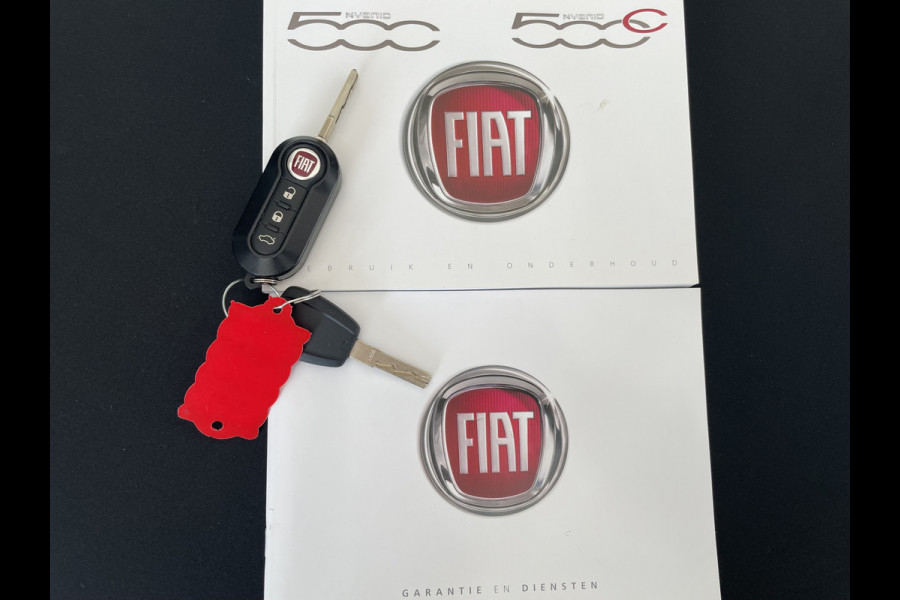 Fiat 500 1.0 Hybrid Airco - Cruise control - Parkeersensoren achter - Open dak - Bluetooth - Navigatiesysteem - Mistlampen voor - Stuur multifunctioneel - Elektrische ramen voor - Stuur leder - Licht metalen vel