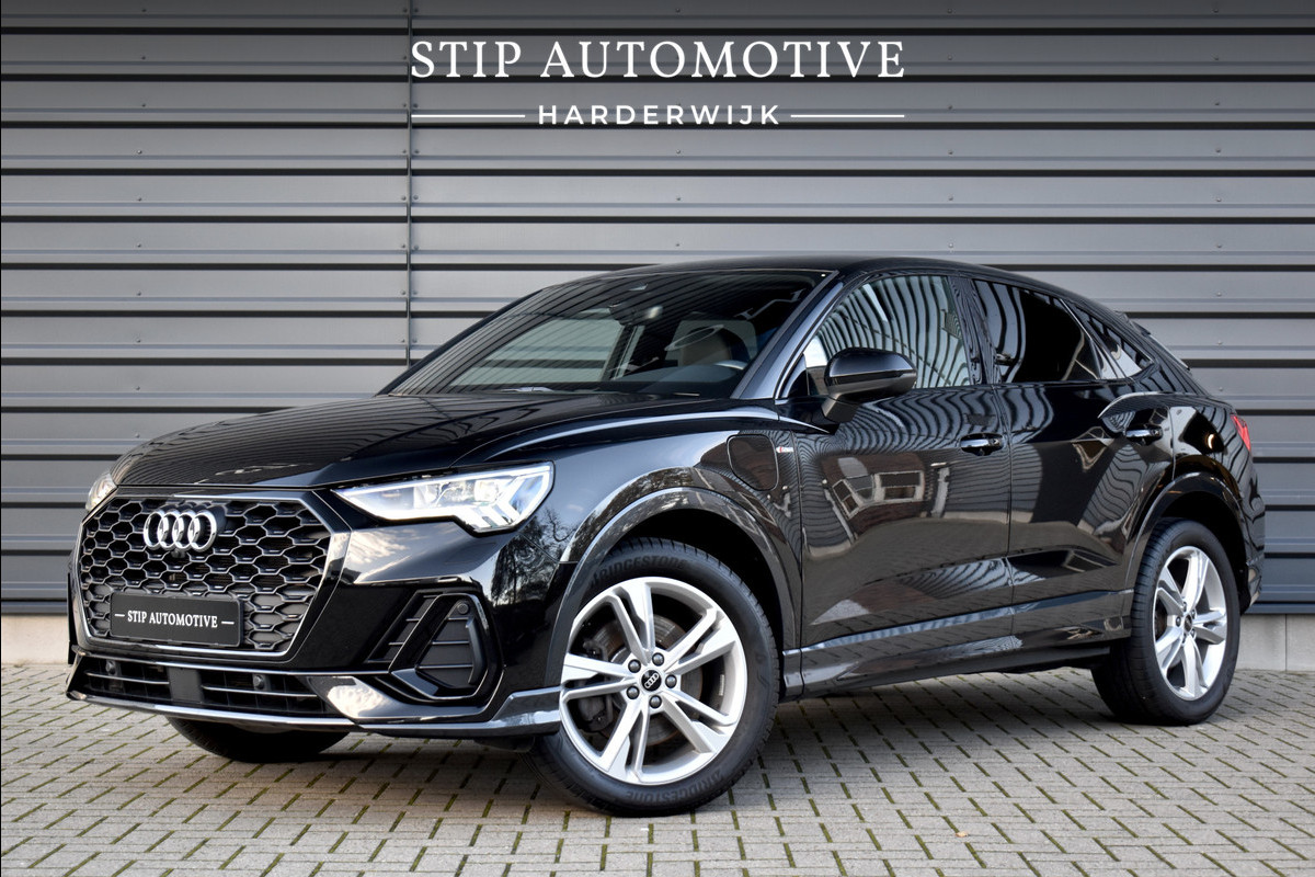 Audi Q3 Sportback 45 TFSI e S Line | 360 Camera | Lederen Bekleding | Black Optic | Sfeerverlichting | 3X S-Line | Stoelverwarming |