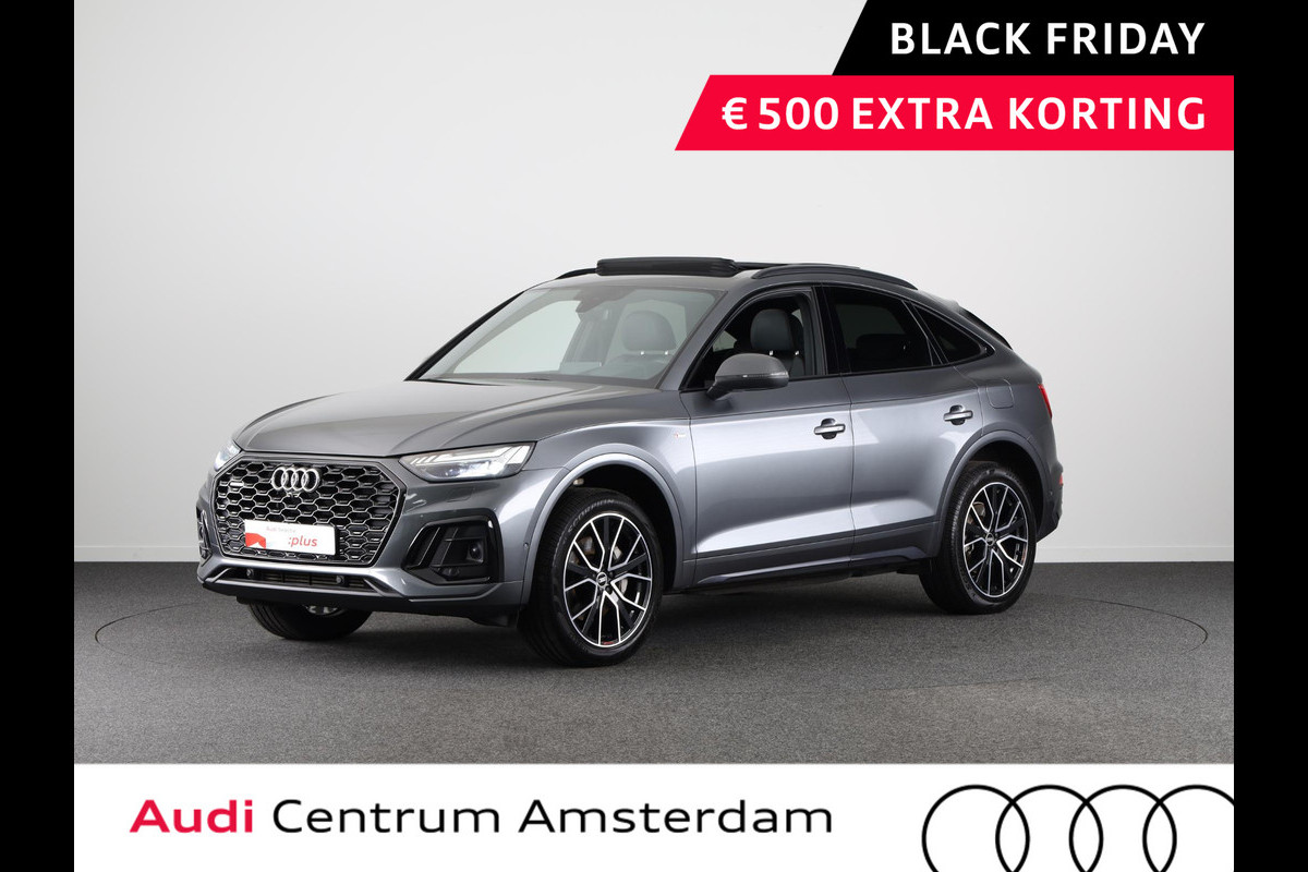 Audi Q5 Sportback 55 TFSI e S edition 367 pk S-tronic | SoH 100% | Navigatie | Panoramadak | Parkeersensoren (Park assist) | Rondomzicht camera | Elktr. Voorstoelen | Stoelverwarming |