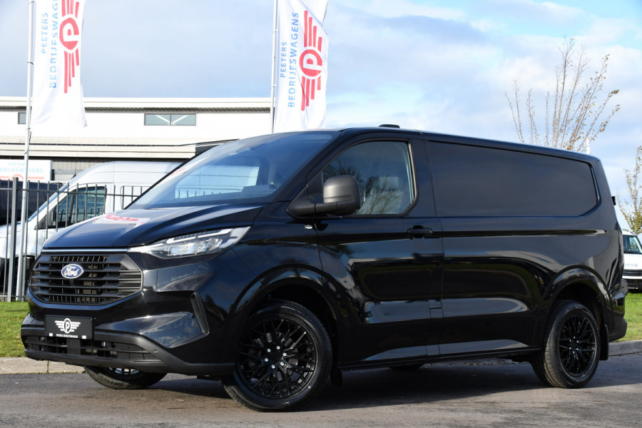Ford Transit Custom 300 2.0 TDCI L1H1 Black Edition Virtual, Adaptieve Cruise, Carplay, Camera, Leder, LED, NAVI, Automaat, Uniek!