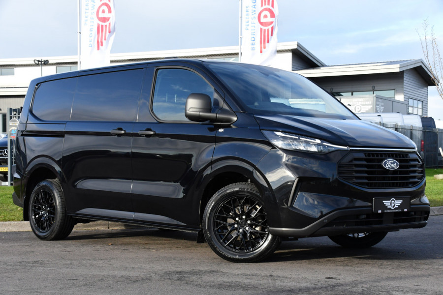 Ford Transit Custom 300 2.0 TDCI L1H1 Black Edition Virtual, Adaptieve Cruise, Carplay, Camera, Leder, LED, NAVI, Automaat, Uniek!