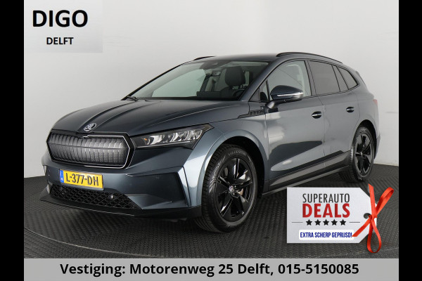 Škoda ENYAQ iV 80 (204PK) ACCU 93%! BEREIK 537KM GARANTIE 4-2031 BLACKLINE. NAVIGATIE . STUURWIEL VERWARMD . PARKEERSENSOREN VOOR & ACHTER .