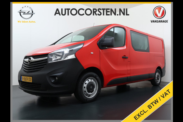 Opel Vivaro 1.6CDTI 126PK L2H1 DC Dubbele Cabine 5-Persoons Navi Camera Airco Trekhaak Cruise Control Pdc Sport EcoFlex Betonplex Vloer Wandbetimmering Schuifdeur Euro 6 1e Eigenaar Origineel Nederlandse Auto