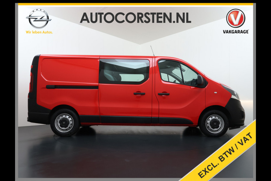 Opel Vivaro 1.6CDTI 126PK L2H1 DC Dubbele Cabine 5-Persoons Navi Camera Airco Trekhaak Cruise Control Pdc Sport EcoFlex Betonplex Vloer Wandbetimmering Schuifdeur Euro 6 1e Eigenaar Origineel Nederlandse Auto