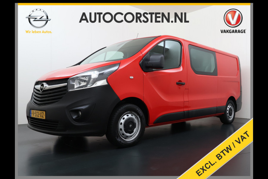 Opel Vivaro 1.6CDTI 126PK L2H1 DC Dubbele Cabine 5-Persoons Navi Camera Airco Trekhaak Cruise Control Pdc Sport EcoFlex Betonplex Vloer Wandbetimmering Schuifdeur Euro 6 1e Eigenaar Origineel Nederlandse Auto