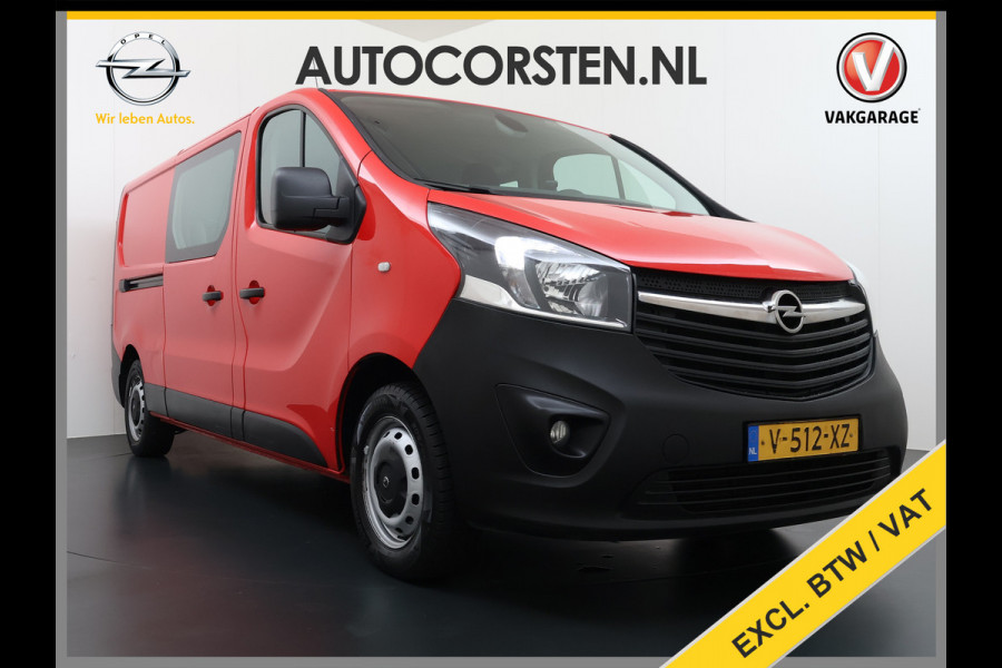 Opel Vivaro 1.6CDTI 126PK L2H1 DC Dubbele Cabine 5-Persoons Navi Camera Airco Trekhaak Cruise Control Pdc Sport EcoFlex Betonplex Vloer Wandbetimmering Schuifdeur Euro 6 1e Eigenaar Origineel Nederlandse Auto