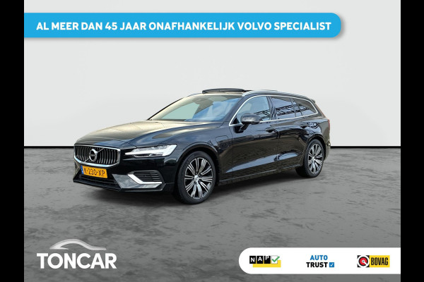 Volvo V60 2.0 T6 Recharge AWD Business Pro Cacao Leder 341pk ! | Skyroof | Trekhaak | Stoel- Stuur-, A-Bank verwarming | A-Camera