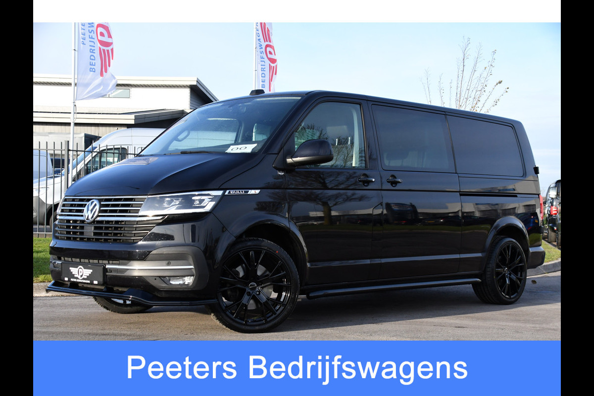 Volkswagen Transporter 2.0 TDI L2H1 30 DC Bulli Black Edition Virtual, Adaptie cruise, Camera, Carplay, 199pk, Sensoren, Automaat, Leder, Trekhaak, LED, 2 x Schuifdeur, Uniek!