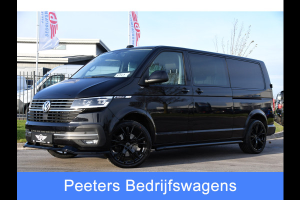 Volkswagen Transporter 2.0 TDI L2H1 30 DC Bulli Black Edition Virtual, Adaptie cruise, Camera, Carplay, 199pk, Sensoren, Automaat, Leder, Trekhaak, LED, 2 x Schuifdeur, Uniek!