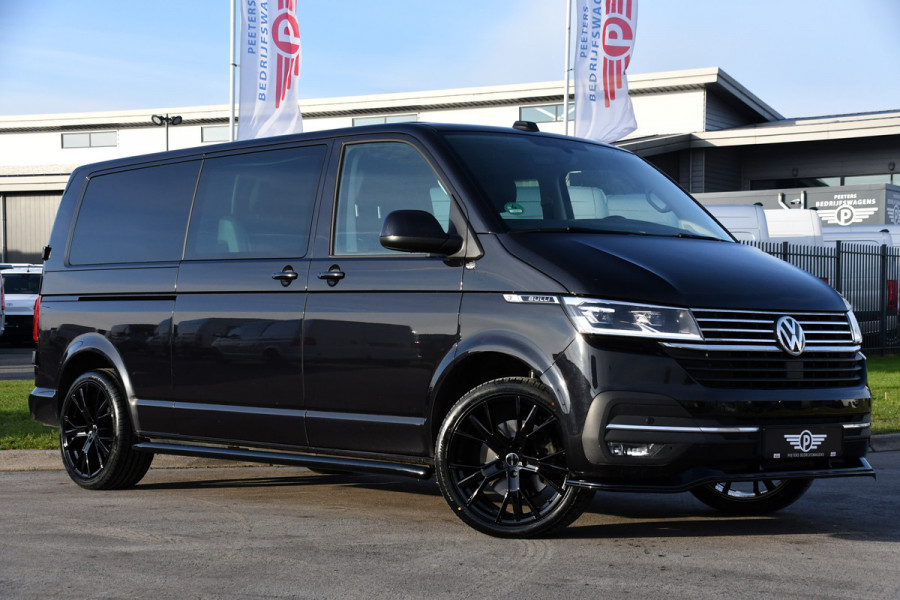 Volkswagen Transporter 2.0 TDI L2H1 30 DC Bulli Black Edition Virtual, Adaptie cruise, Camera, Carplay, 199pk, Sensoren, Automaat, Leder, Trekhaak, LED, 2 x Schuifdeur, Uniek!