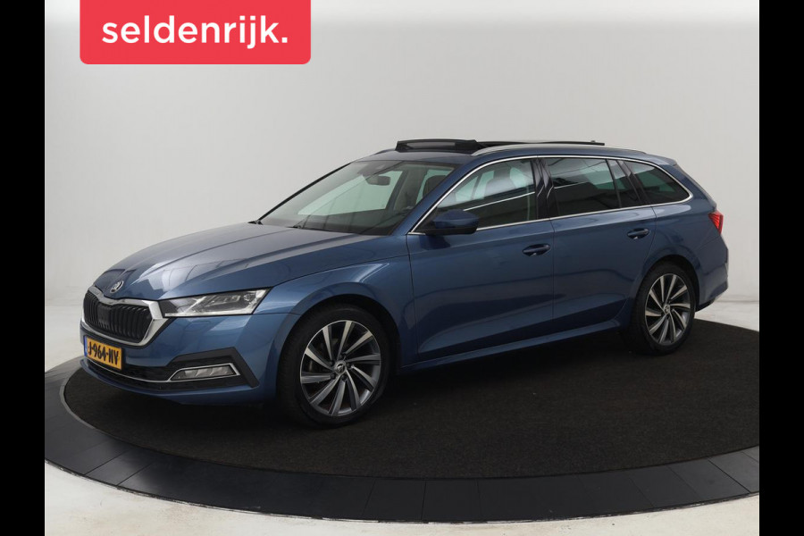 Škoda Octavia 1.5 TSI First Edition | Panoramadak | Trekhaak | Stoelverwarming | Matrix LED | Adaptive cruise | Sfeerverlichting | Carplay | Keyless | Virtual Cockpit | 18'' | Half leder | Climate control