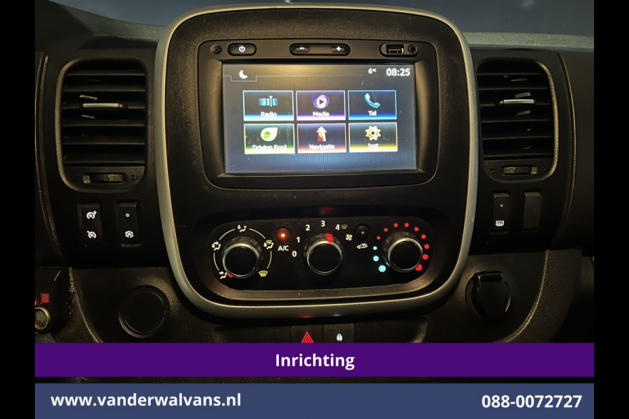 Renault Trafic 2.0 dCi 120pk L2H1 Inrichting Euro6 Airco | Omvormer | Camera | Navigatie | LED | Trekhaak Cruisecontrol, Parkeersensoren, Bijrijdersbank