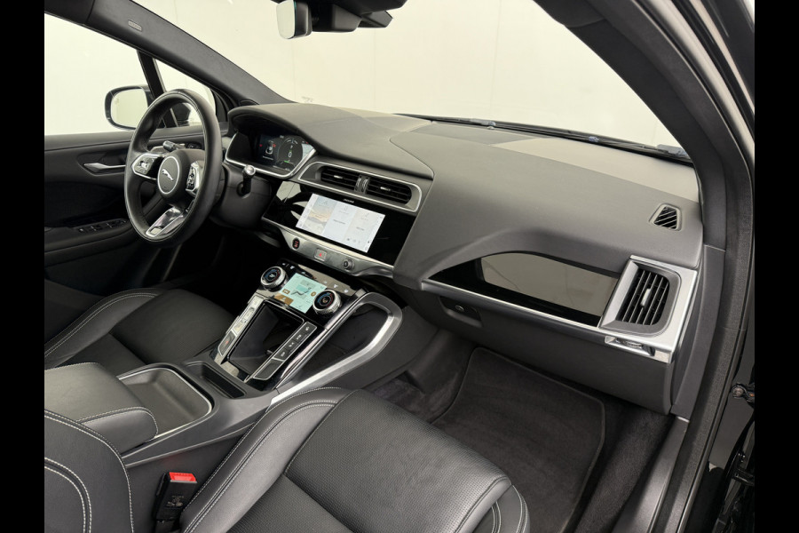 Jaguar I-PACE EV320 SE 90kWh 3Fase ! SOH 95,5% AWD Leer Pano-dak Meridian™ Hifi Memory Navi Ecc 3D-Surround Camera Cruise Control Business Pac Apple Carplay Android Auto Stoel+Stuur+Voorruitverwarming Led Origineel Nederlandse Auto Nieuwprijs €76.050,- Deze kan thuis wél met 11kw/uur laden