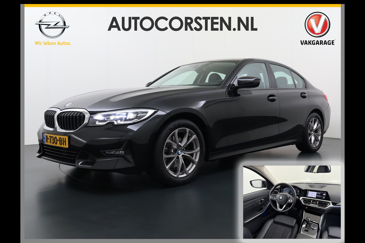 BMW 3-serie 320i 2.0T 184pk AUT-8 Navi-Pro Apple Carplay Android Bordherk. Sport Line Shadow-Line Sportstoel+ 1/2 Leer PDC-a+v Teleservice D HiFi+9speakers Drive-Assist LED Connected-Services LED Live Cockpit Pro Active guard DAB WiFi 1600kg trekvermogen