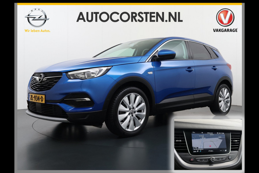 Opel Grandland X T131pk Navi Trekhaak Executive Dual-Ecc Apple Carplay Android PDC-a+v Park-Assist Distr.-Riem bij 61.000km vervangen Chroompakket Priv.Glass Volledig dealer onderhouden, laatste beurt bij 61.000km 1400kg trekvermogen.  EURO6