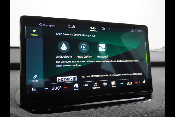 Škoda ENYAQ iV 60 180pk Apple Carplay Android Trekh. Camera Navi Led Lmv 19" PDC 3-zone-Ecc Cruise Control Stoel+Bank-Verwarmd Keyless Rijstrooksensor Virtual Cockpit Bluetooth Park-assist memory Connected services 1e Eigenaar Nieuwprijs €48.450,- Trekgewicht 1.000kg Accu-Garantie tot 13-02-2031 /160.000km