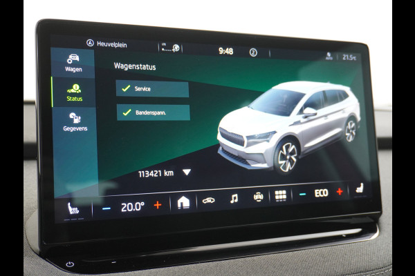 Škoda ENYAQ iV 60 180pk Apple Carplay Android Trekh. Camera Navi Led Lmv 19" PDC 3-zone-Ecc Cruise Control Stoel+Bank-Verwarmd Keyless Rijstrooksensor Virtual Cockpit Bluetooth Park-assist memory Connected services 1e Eigenaar Nieuwprijs €48.450,- Trekgewicht 1.000kg Accu-Garantie tot 13-02-2031 /160.000km