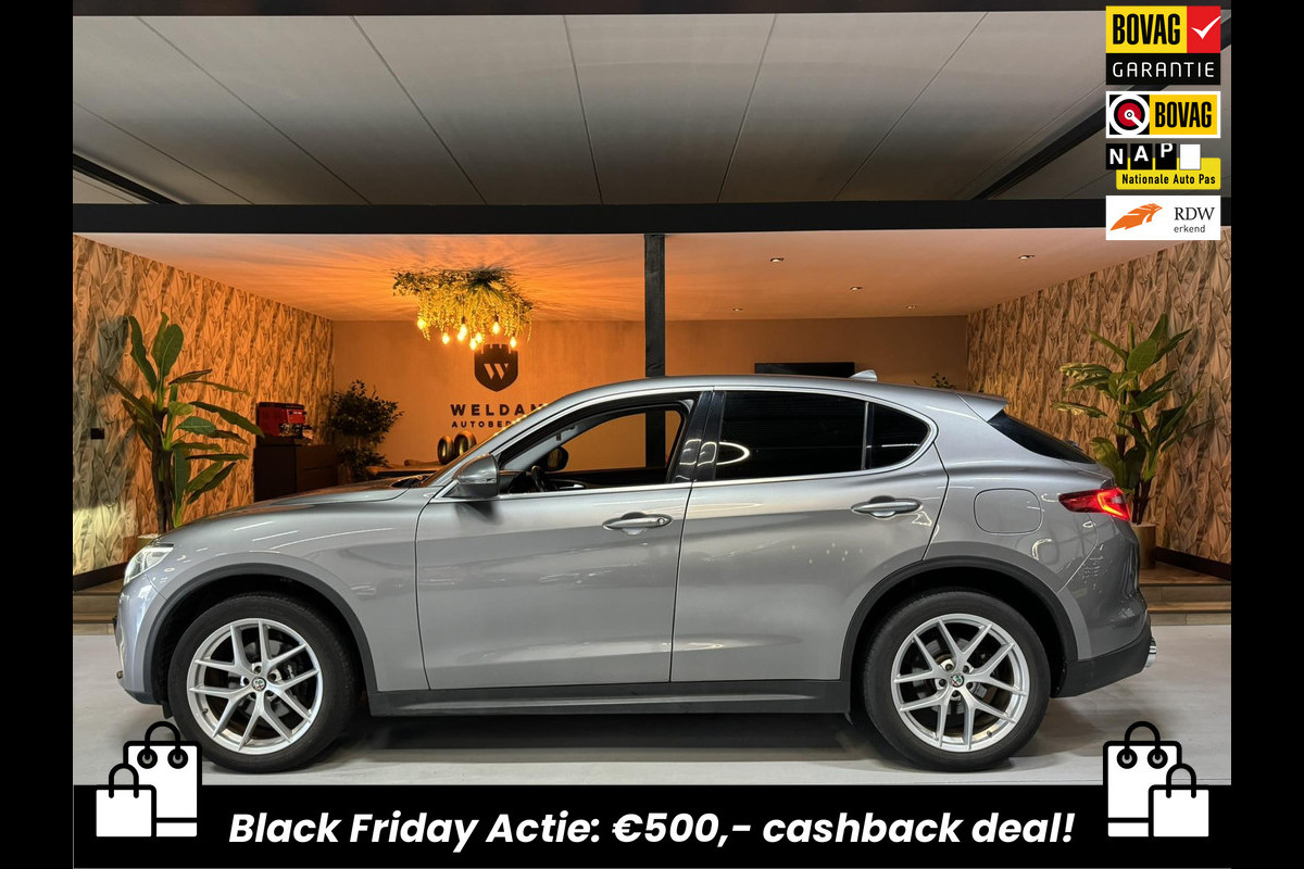 Alfa Romeo Stelvio 2.0 Turbo First Edition Garantie Memory StuurVW StoelVW Camera Elek Achterklep Leder Cruise Clima Navi Rijklaar