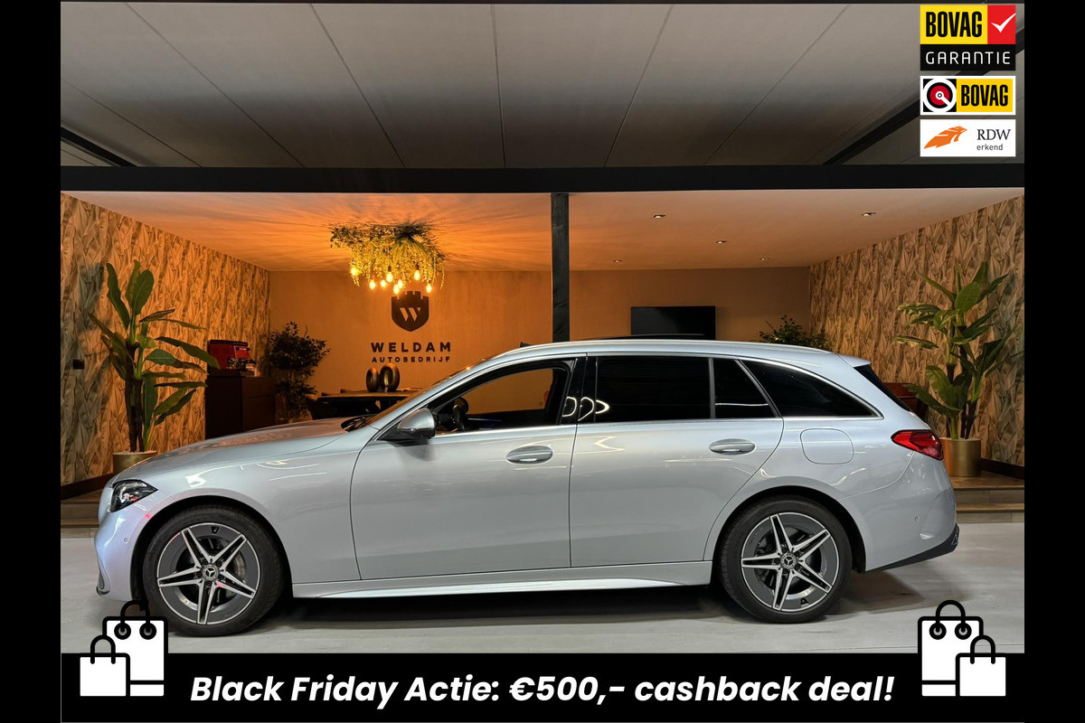 Mercedes-Benz C-Klasse Estate 300 e AMG Line Garantie Trekhaak Massage Pano Ambient 360 Blindspot Elek Achterklep StuurVW Rijklaar