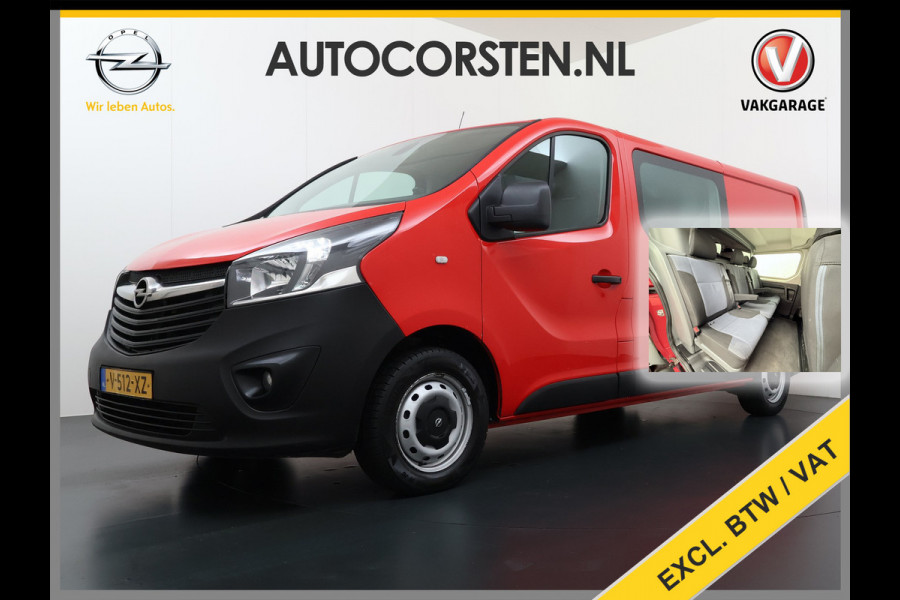 Opel Vivaro 1.6CDTI 126PK DC 5-Pers. L2H1 Dubbele Cabine Navi Camera EURO 6 Airco Trekhaak Cruise Control Pdc Sport EcoFlex Betonplex Vloer Wandbetimmering Schuifdeur 1e Eigenaar Origineel Nederlandse Auto