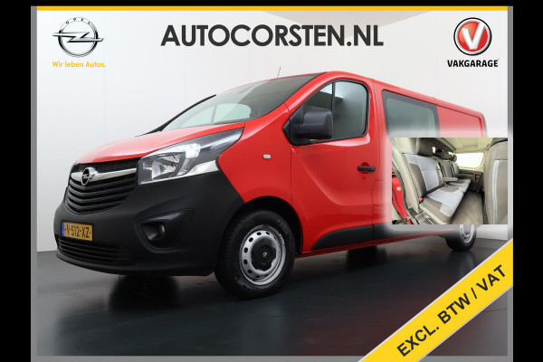 Opel Vivaro 1.6CDTI 126PK L2H1 DC Dubbele Cabine 5-Persoons Navi Camera Airco Trekhaak Cruise Control Pdc Sport EcoFlex Betonplex Vloer Wandbetimmering Schuifdeur Euro 6 1e Eigenaar Origineel Nederlandse Auto