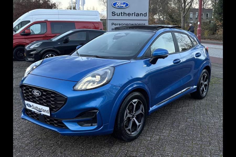Ford Puma 1.0 EcoBoost Hybrid ST-Line Automaat 125pk | Panoramadak | Trekhaak afneembaar | Winter Pack | Adaptive cruise control  | Elektrische achterklep | Matrix LED | Keyless Entry | Navigatiesysteem | Privacy glass