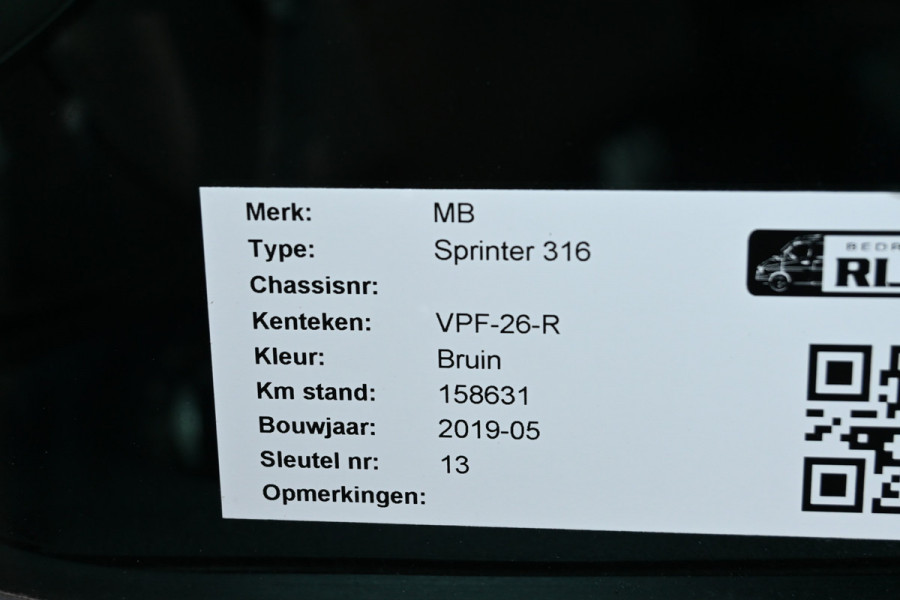 Mercedes-Benz Sprinter 316 CDI L2H2 Camper basis 2 Schuifdeuren, Camera, Trekhaak