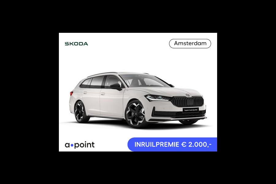 Škoda Superb combi Sportline Business 1.5 TSI PHEV 150 kW / 204 PK Co | Panoramadak, elektrisch bedienbaar | Trekhaak, wegklapbaar | Travel Assist Plus Sportline | Dynamic Chassis Control Pakket | CANTON Soundsystem | Lichtmetalen velgen 19 inch Torcular zwart gepolijst