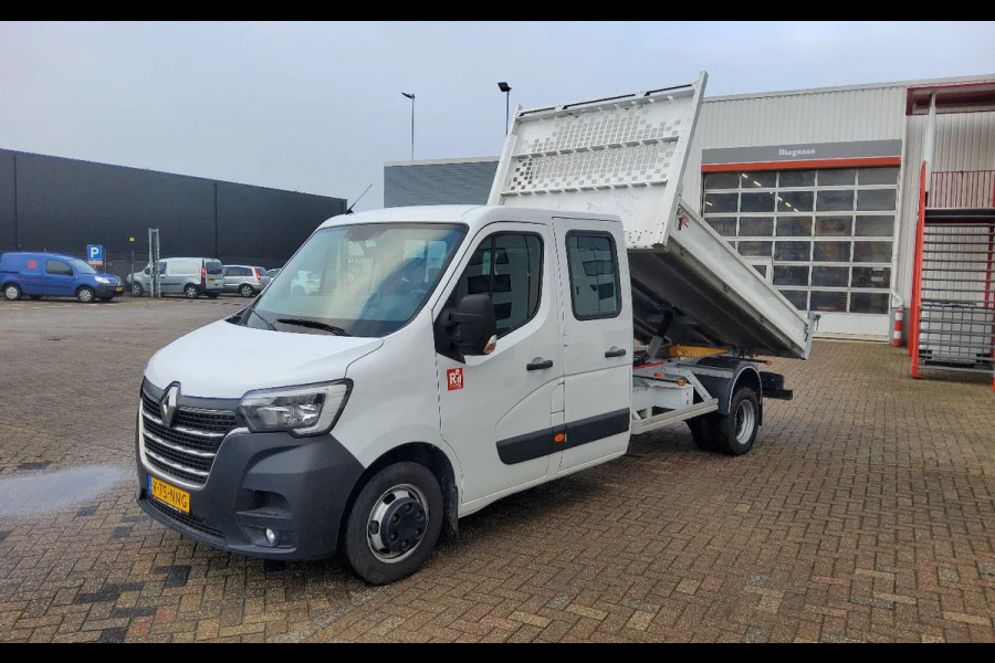 Renault Master 165.35 DUBBELE CABINE - EURO 6 - V-75-NNG - DUBBELLUCHT KIPPER + TREKHAAK