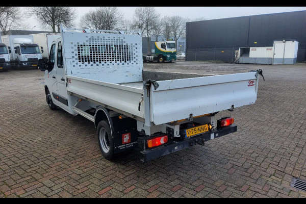 Renault Master 165.35 DUBBELE CABINE - EURO 6 - V-75-NNG - DUBBELLUCHT KIPPER + TREKHAAK