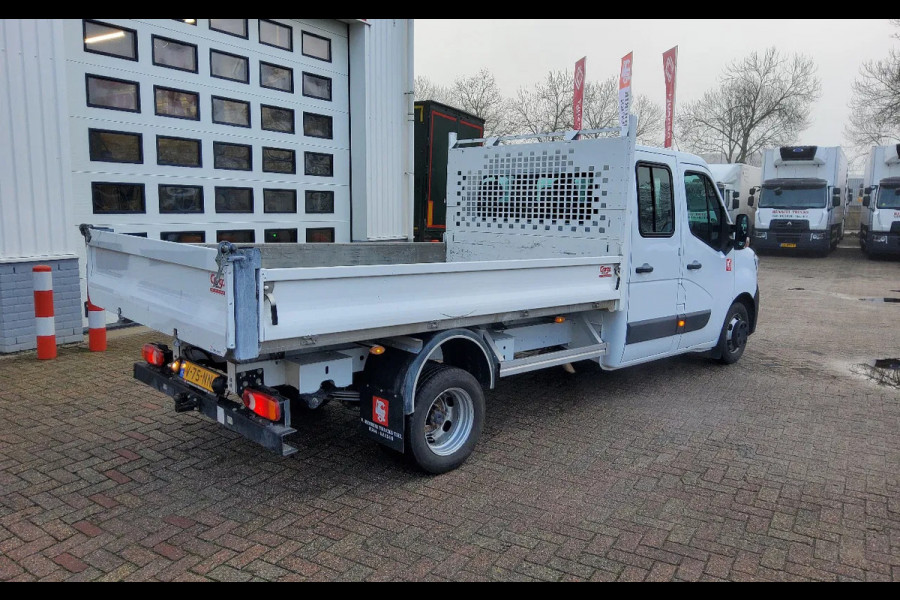 Renault Master 165.35 DUBBELE CABINE - EURO 6 - V-75-NNG - DUBBELLUCHT KIPPER + TREKHAAK