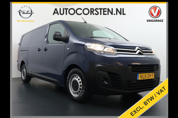 Citroën Jumpy 2.0HDI 123PK AUT-8 H1L3 120 XL 3-P Airco Cruise Control 3 persoons Schuifdeur Betonplex Lat om Lat betimmering Achterdeuren Bluetooth Euro 6