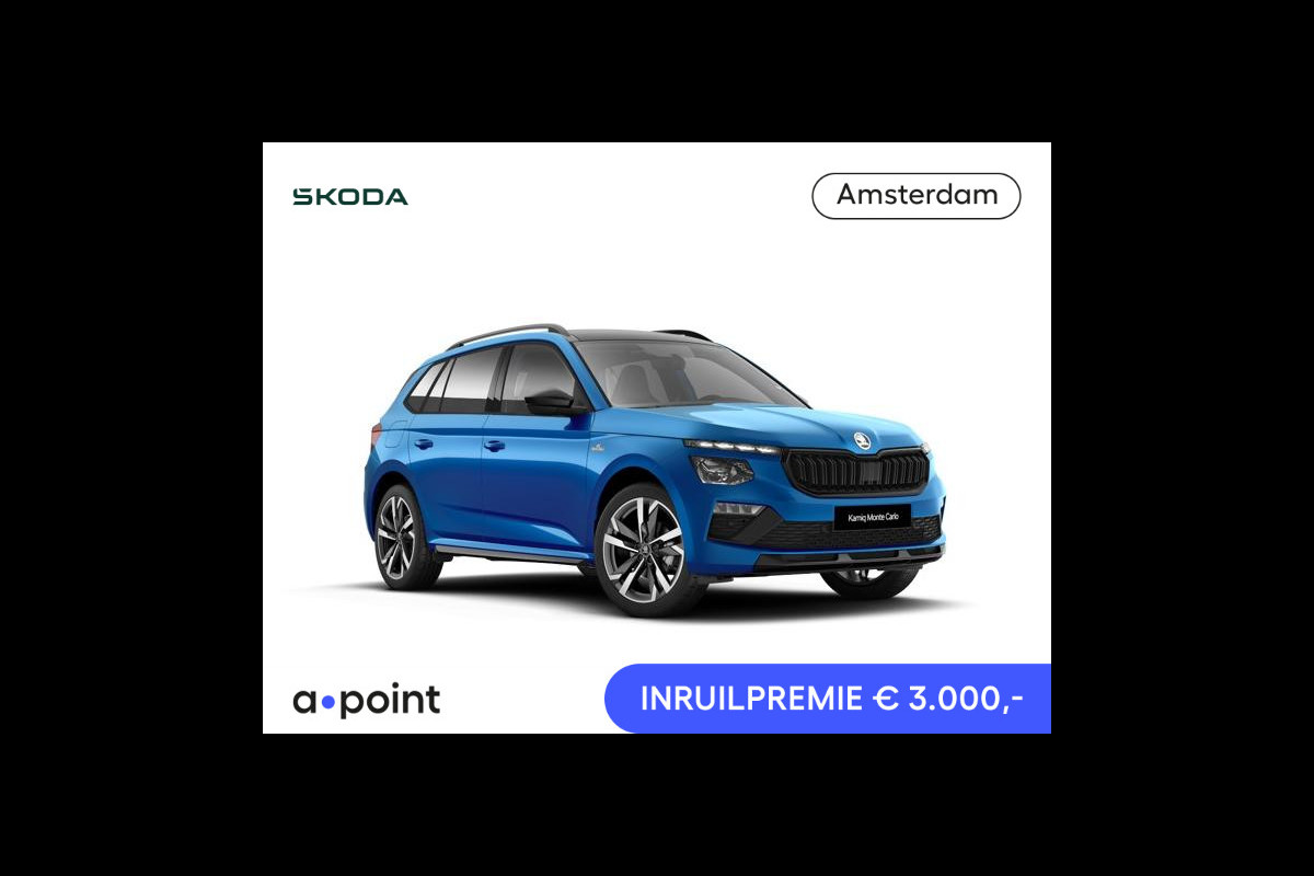 Škoda Kamiq Monte Carlo 1.0 TSI 85 kW / 115 PK SUV 7 versn. DS | Travel Assist Plus | Winter Pakket | 18 inch lichtmetalen velgen Ursa Monte Carlo