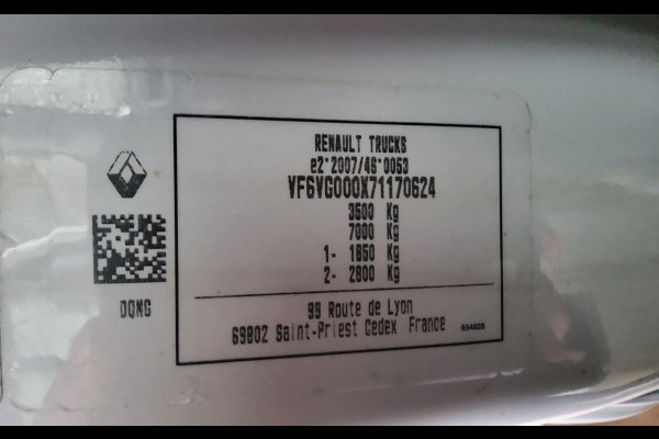 Renault Master 165.35 DUBBELE CABINE - EURO 6 - V-75-NNG - DUBBELLUCHT KIPPER + TREKHAAK