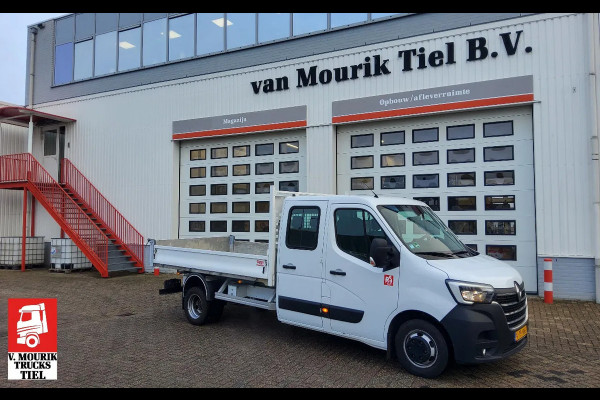 Renault Master 165.35 DUBBELE CABINE - EURO 6 - V-75-NNG - DUBBELLUCHT KIPPER + TREKHAAK