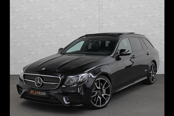 Mercedes-Benz E-Klasse Estate 53 AMG 4MATIC | Luchtvering | 360 View | Burmester | Distronic+ | Memory | Multibeam-LED | Bovag Garantie | Widescreen | Panorama | Leder | Trekhaak | Sfeerverlichting | Night-Pakket | 20'' | Carplay | Stoelverwarming |