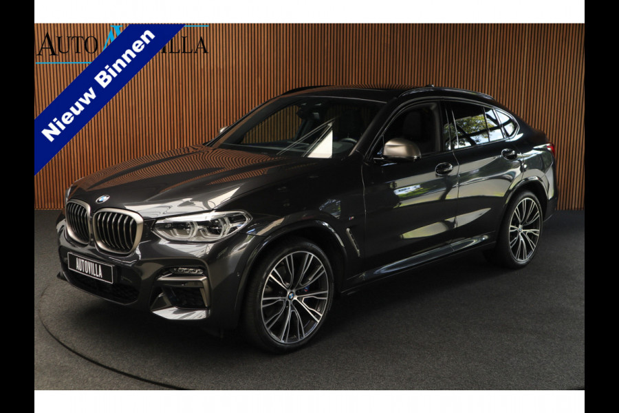 BMW X4 M40i HUD Panodak 360° Harman K Leer ACC Navi Keyless Entry & Go Elektr. uitklapbare trekhaak Elektr. bedienbare achterklep Memory seats Climate voor & achter PDC Zwarte hemelbekleding 21 inch LM v