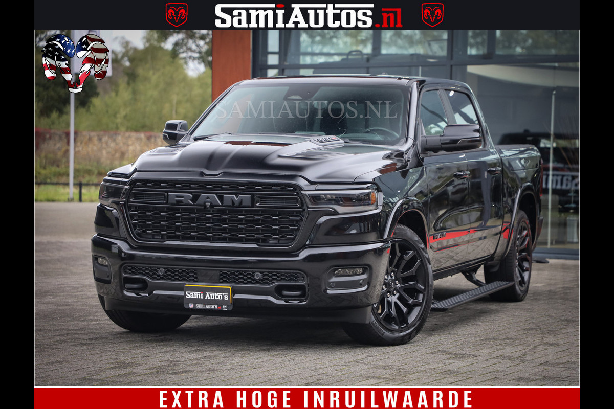 Dodge Ram 1500 Limited Demo Night High Output 540HP 706Nm | Massage + Full Option | De Meest Luxe en Volle Pick-Up in zijn Klasse | Comfortabele Dubbele Cabine met Royale 5 Zitplaatsen | BPM vrij | Nu Leverbaar uit Voorraad | Voorraad Nr 2263 - V76JVF