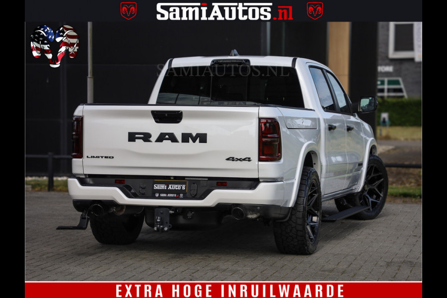 Dodge Ram 1500 Limited Night High Output 540HP 706Nm | Massage + Full Option | De Meest Luxe en Volle Pick-Up in zijn Klasse | Comfortabele Dubbele Cabine met Royale 5 Zitplaatsen | BPM vrij | Nu Leverbaar uit Voorraad | Voorraad Nr 2336 - 7700