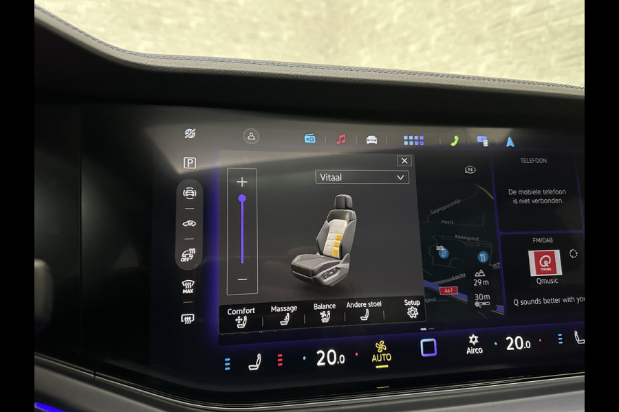 Volkswagen Touareg R 3.0 TSI 462PK E-Hybrid | Luchtvering | Puglia-Leder | Panorama | DYN-Audio | Massage | Ventilatie | ACC | Trekhaak | Nachtzicht | Head-Up | Ergo-Comfort | 22" | Keyless-Entry | Memory | 4-Zone Clima | ISO-Glas | Stoelverwarming V+A | Dodehoek | Standkachel | Carplay | Draadloos Laden |