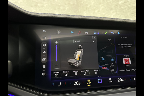 Volkswagen Touareg R 3.0 TSI 462PK E-Hybrid | Luchtvering | Puglia-Leder | Panorama | DYN-Audio | Massage | Ventilatie | ACC | Trekhaak | Nachtzicht | Head-Up | Ergo-Comfort | 22" | Keyless-Entry | Memory | 4-Zone Clima | ISO-Glas | Stoelverwarming V+A | Dodehoek | Standkachel | Carplay | Draadloos Laden |