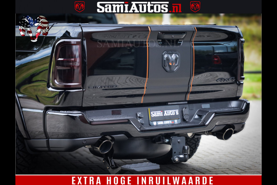 Dodge Ram 1500 Limited SPORT H.O 540HP 706Nm | Massage + Full Option | De Meest Luxe en Volle Pick-Up in zijn Klasse | Comfortabele Dubbele Cabine met Royale 5 Zitplaatsen | BPM vrij | Nu Leverbaar uit Voorraad | Voorraad Nr 2331