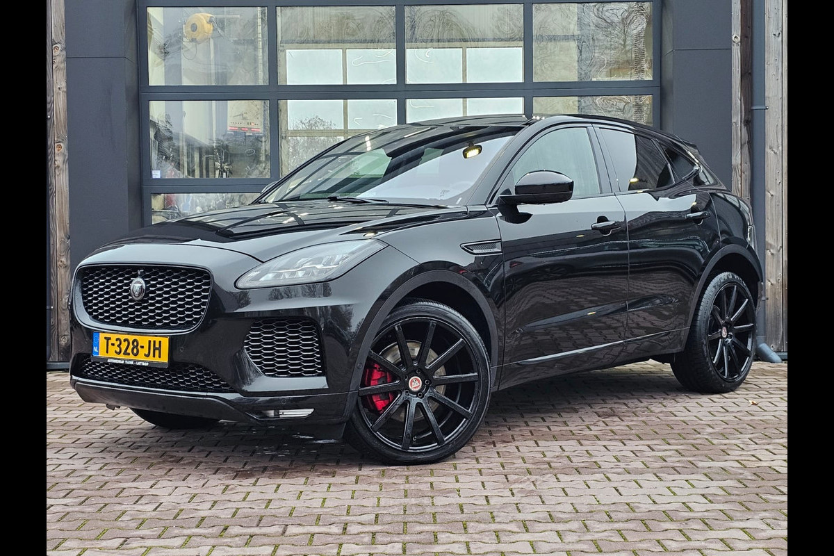 Jaguar E-Pace 2.0 P300 AWD R-Dynamic HSE | Black Pack | Meridan | Elek. stoelen + mermory | Leder | 360 camera | Sfeerverlichting | LMV 20" High gloss black |